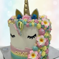 Destalle floral trabajado de una resultado muy llamativo. unicornio-pastel